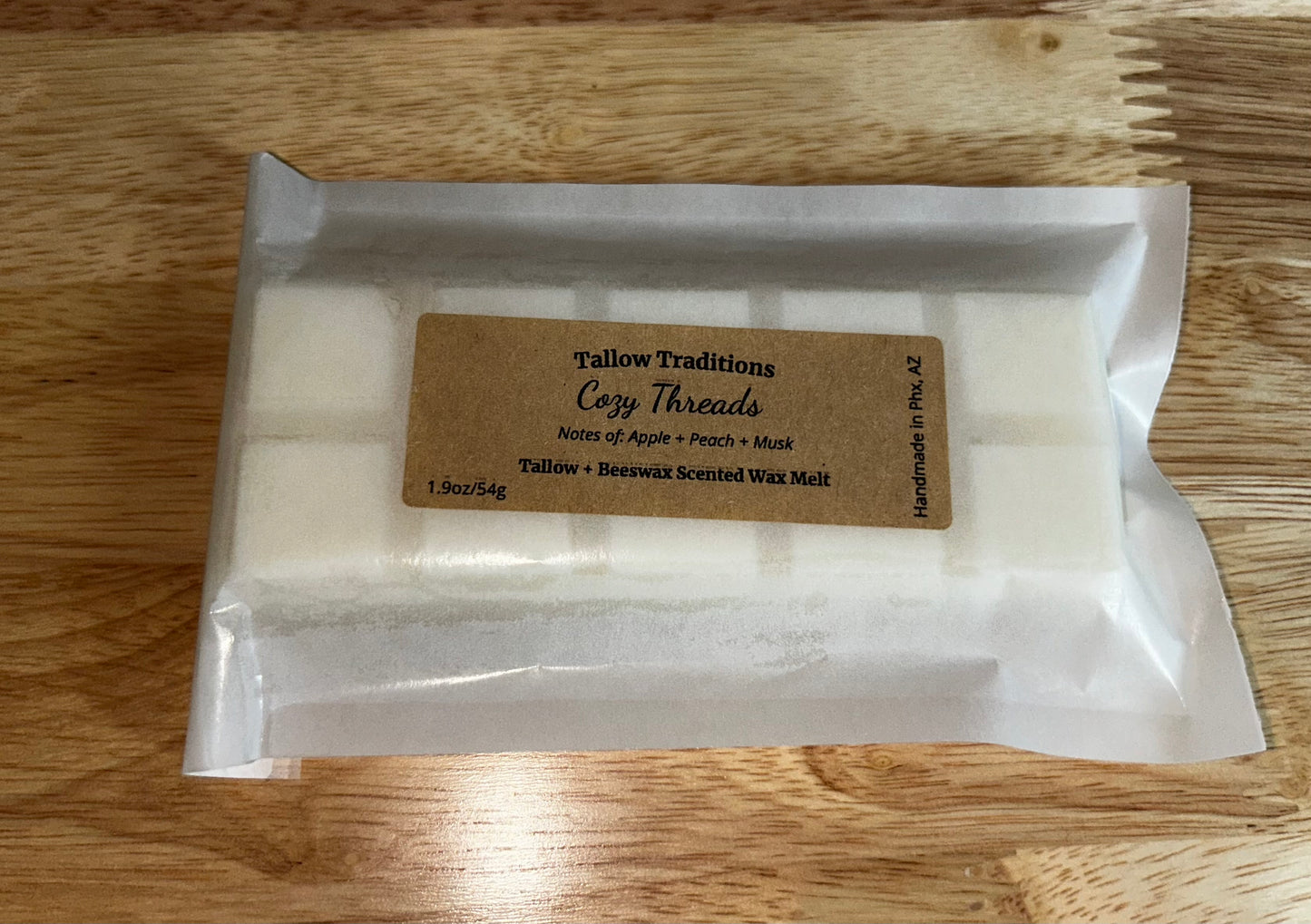 Cozy Threads scented tallow and beeswax wax melts