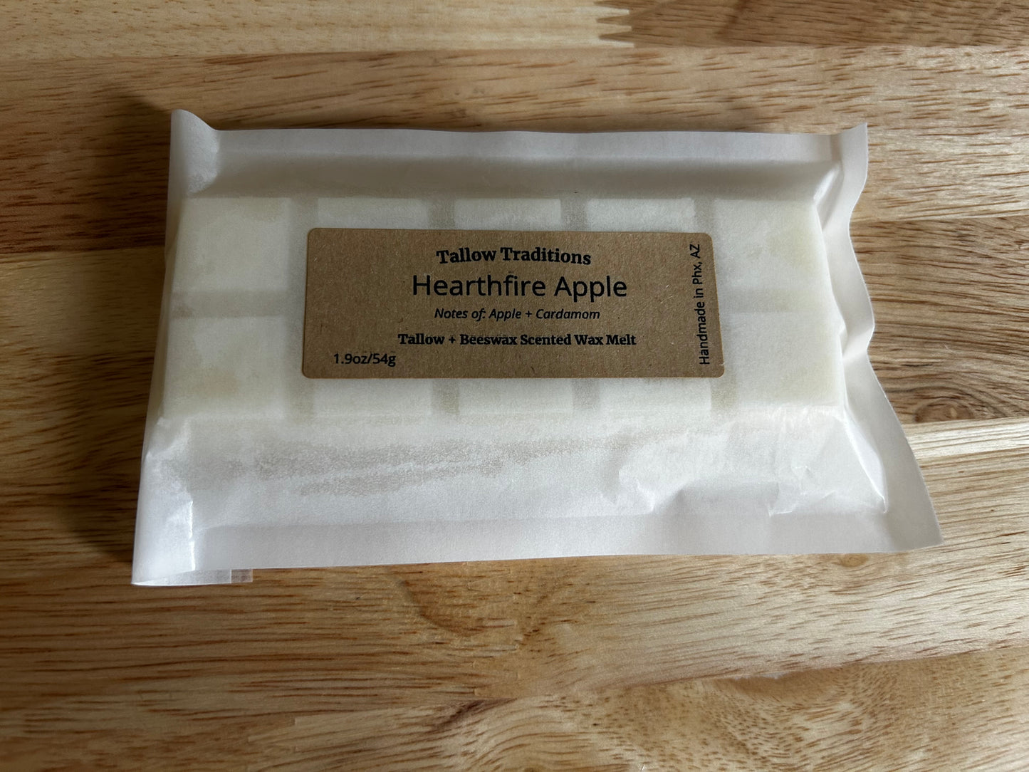 Hearthfire Apple scented tallow and beeswax wax melts 