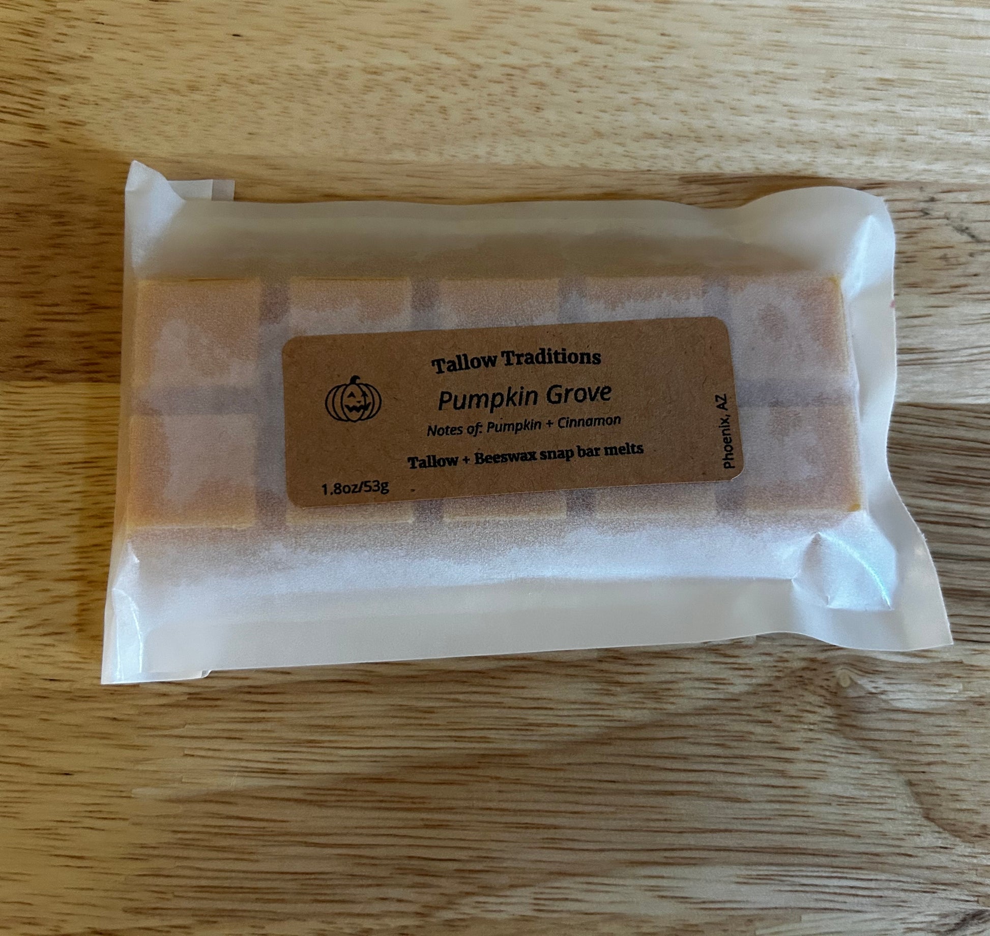 Pumpkin Grove scented tallow and beeswax wax melts